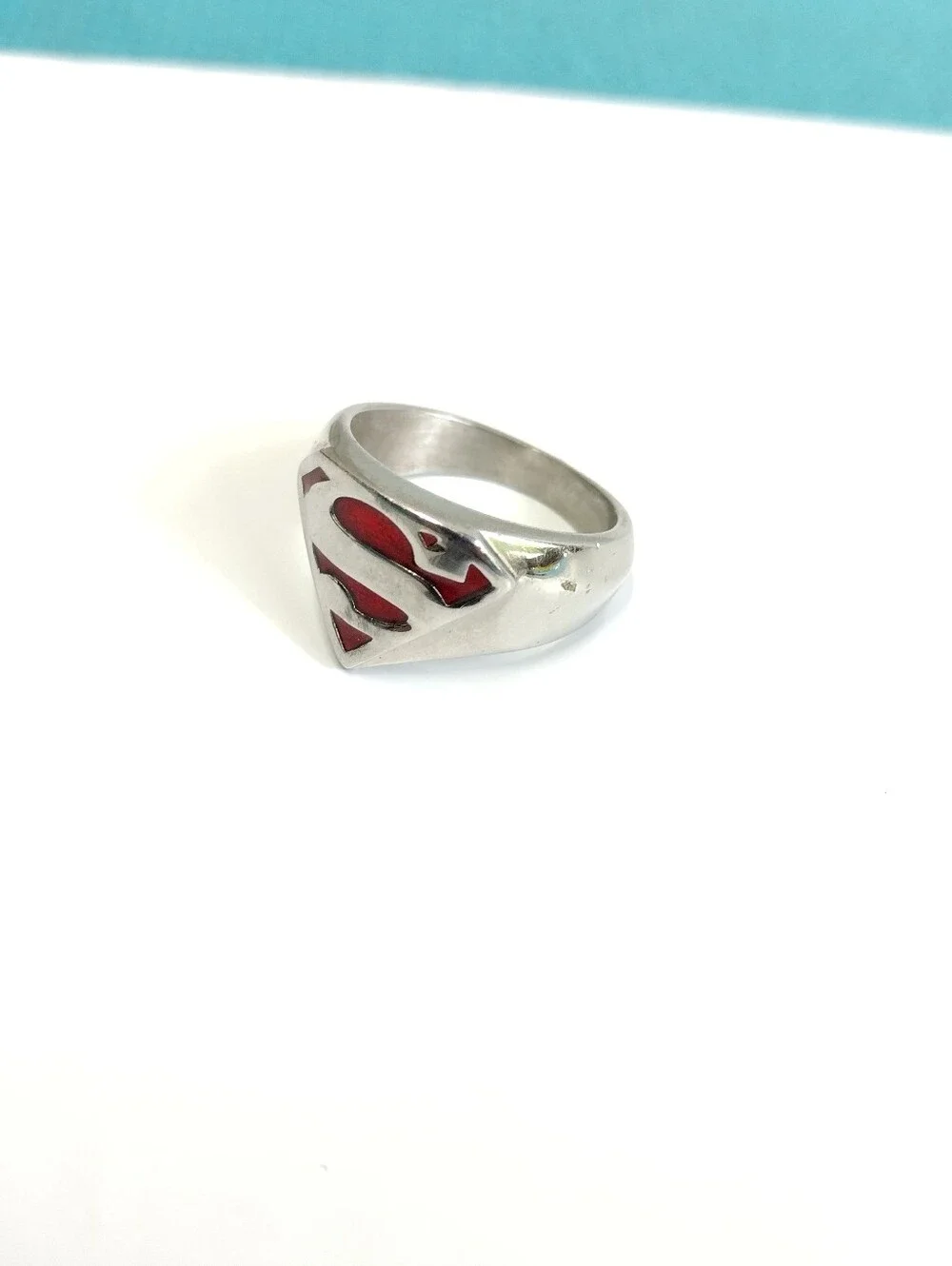 DC Comics Stainless Steel Superman Logo Ring Size 10